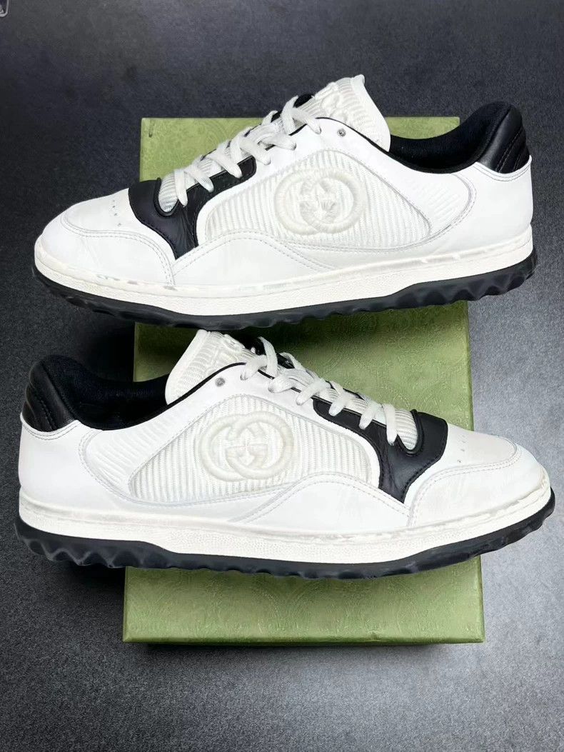 Gucci gucci white black lowtop sneakers Size US 9 / EU 42 - 3 Thumbnail