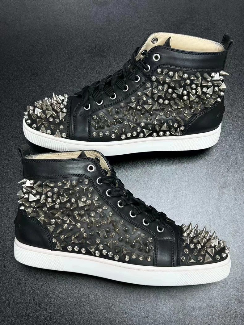 Golden Goose black spiked high top sneakers Size US 10 / EU 43 - 4 Thumbnail
