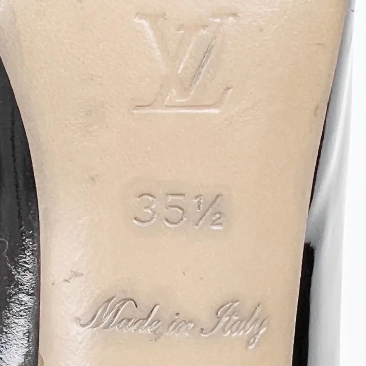 Louis Vuitton Louis Vuitton Black Patent Leather Peep-Toe Heels 0079 Size US 6 / IT 36 - 5 Thumbnail