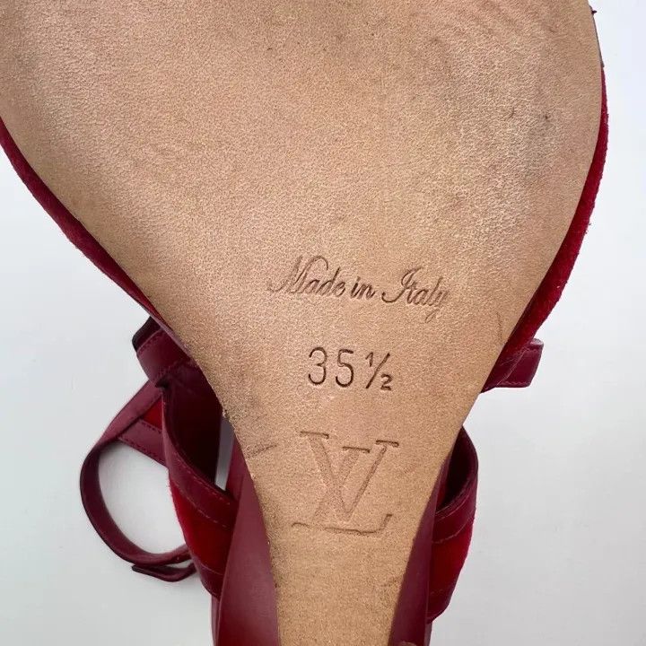 Louis Vuitton Louis Vuitton Red High Heel Sandals 0079 Size US 6 / IT 36 - 5 Thumbnail