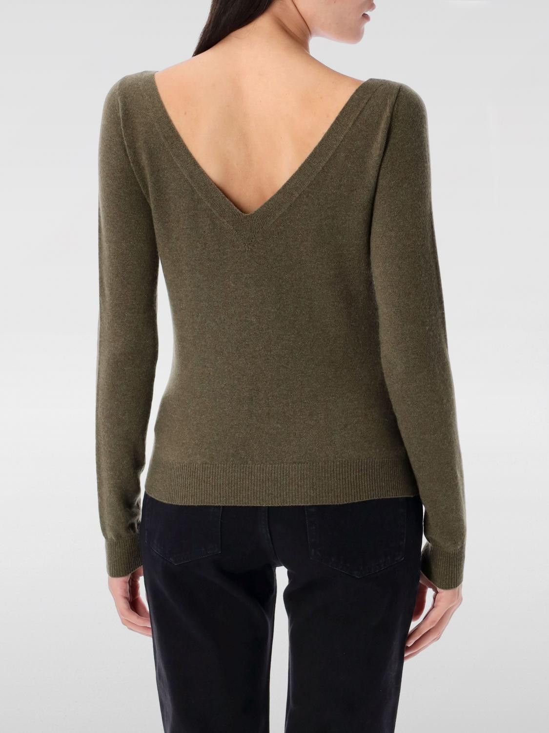 Saint Laurent Paris Saint Laurent Sweater Woman Kaki Size M / US 6-8 / IT 42-44 - 2 Thumbnail
