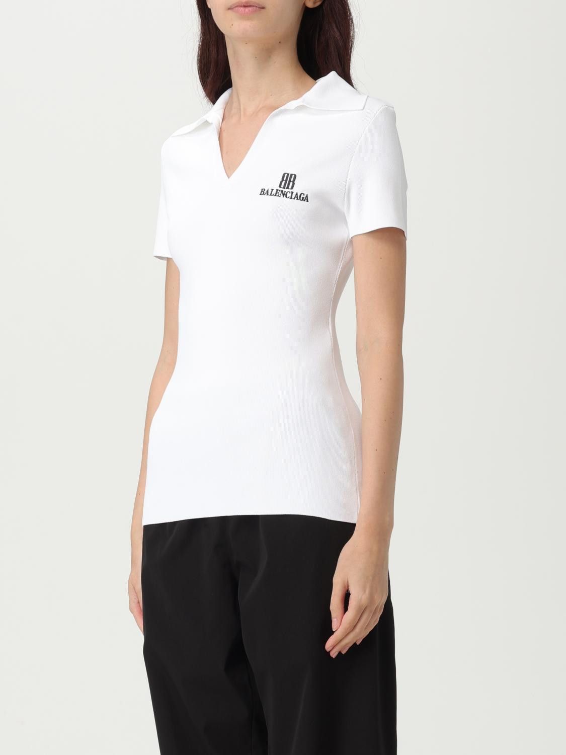 Balenciaga Balenciaga Polo Shirt Woman White Size M / US 6-8 / IT 42-44 - 4 Thumbnail