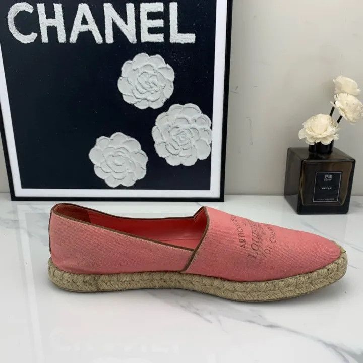 Louis Vuitton Louis Vuitton Pink Logo Fisherman Slip-Ons 0079 Size US 7 / IT 37 - 7 Thumbnail