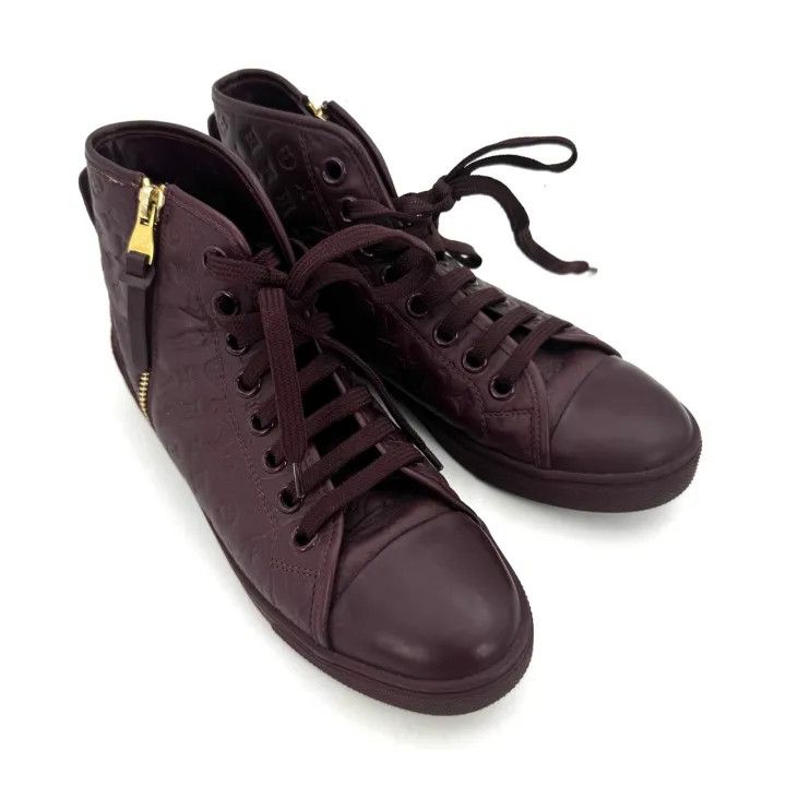 Louis Vuitton Louis Vuitton Burgundy High-Top Sneakers for Women 0079 Size US 6 / IT 36 - 6 Thumbnail