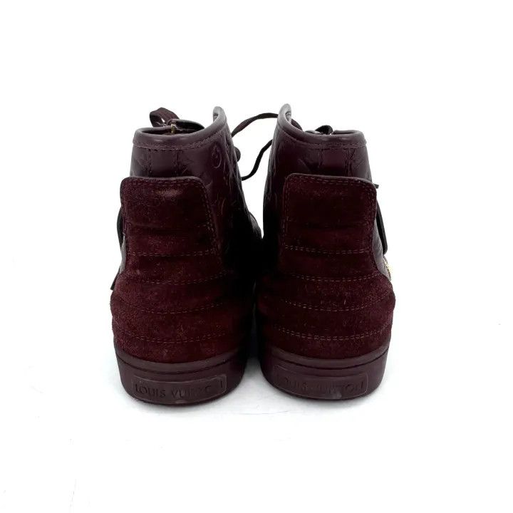 Louis Vuitton Louis Vuitton Burgundy High-Top Sneakers for Women 0079 Size US 6 / IT 36 - 3 Thumbnail