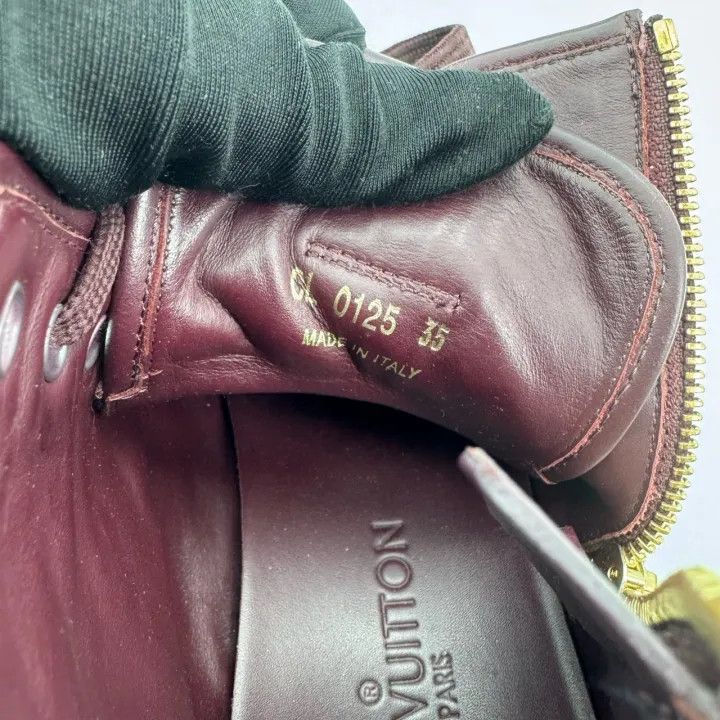 Louis Vuitton Louis Vuitton Burgundy High-Top Sneakers for Women 0079 Size US 6 / IT 36 - 5 Thumbnail