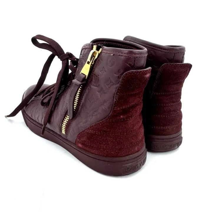 Louis Vuitton Louis Vuitton Burgundy High-Top Sneakers for Women 0079 Size US 6 / IT 36 - 8 Thumbnail