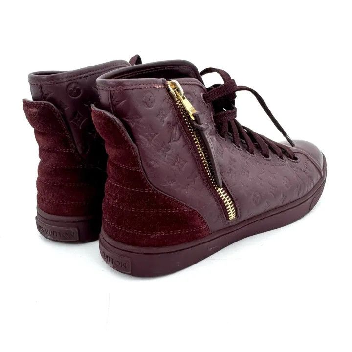 Louis Vuitton Louis Vuitton Burgundy High-Top Sneakers for Women 0079 Size US 6 / IT 36 - 9 Thumbnail