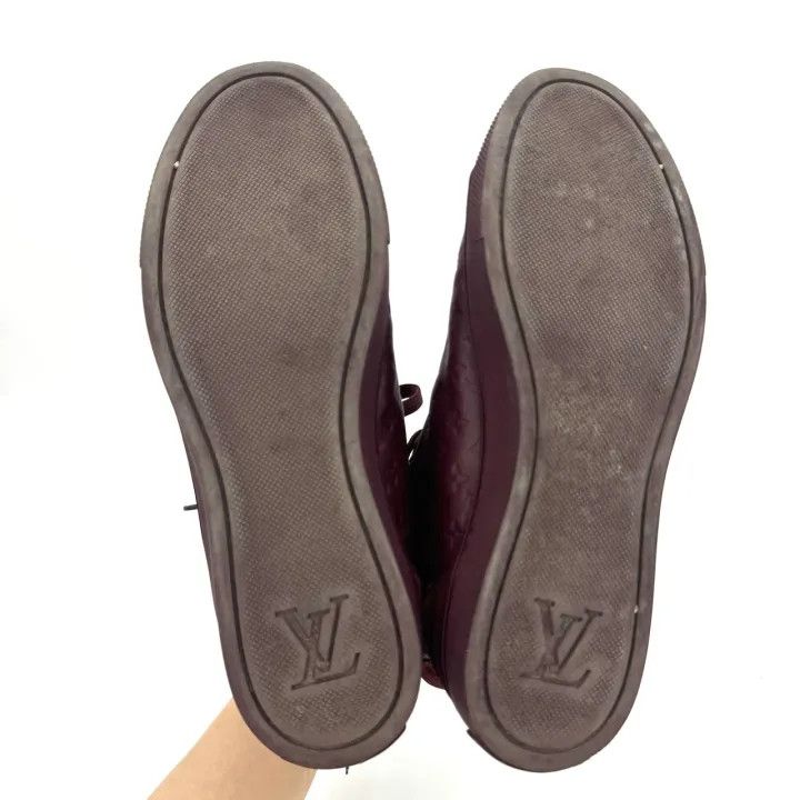 Louis Vuitton Louis Vuitton Burgundy High-Top Sneakers for Women 0079 Size US 6 / IT 36 - 4 Thumbnail