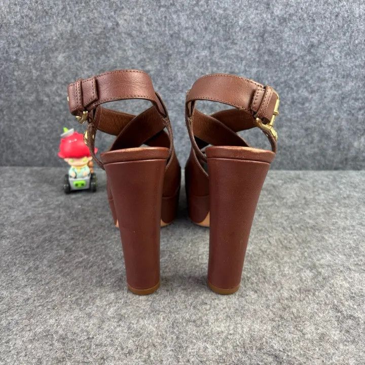 Louis Vuitton Louis Vuitton Brown Peep-Toe High Heels 0079 Size US 7 / IT 37 - 3 Thumbnail