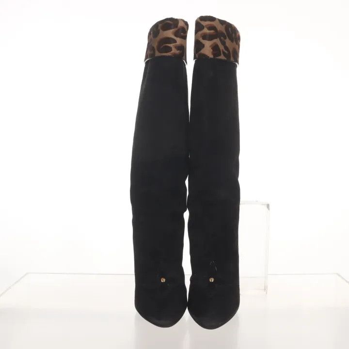 Louis Vuitton Louis Vuitton Black Leather High Heel Boots 0079 Size US 6 / IT 36 - 2 Thumbnail