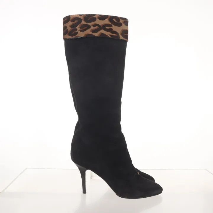 Louis Vuitton Louis Vuitton Black Leather High Heel Boots 0079 Size US 6 / IT 36 - 6 Thumbnail