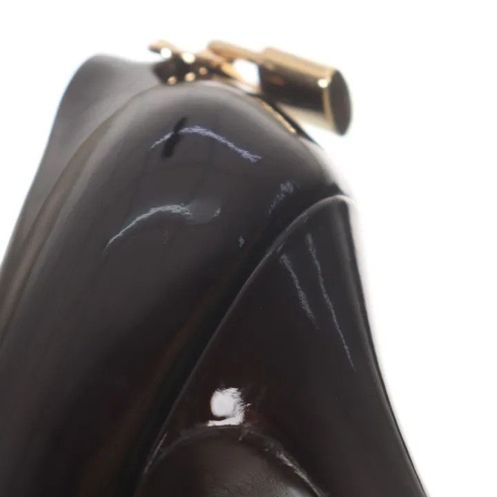 Louis Vuitton Louis Vuitton Black Patent Leather Peep-Toe Heels 0079 Size US 6 / IT 36 - 12 Thumbnail