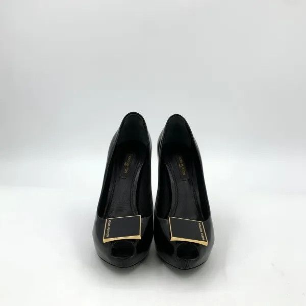 Louis Vuitton Louis Vuitton Black Open-Toe High Heels 0079 Size US 4 / IT 34 - 2 Thumbnail