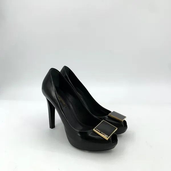 Louis Vuitton Louis Vuitton Black Open-Toe High Heels 0079 Size US 4 / IT 34 - 8 Thumbnail