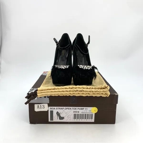 Louis Vuitton Louis Vuitton Black Crystal Platform Heels 0079 Size US 6 / IT 36 - 9 Thumbnail