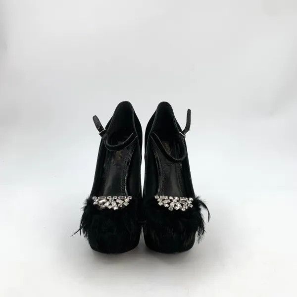 Louis Vuitton Louis Vuitton Black Crystal Platform Heels 0079 Size US 6 / IT 36 - 3 Thumbnail