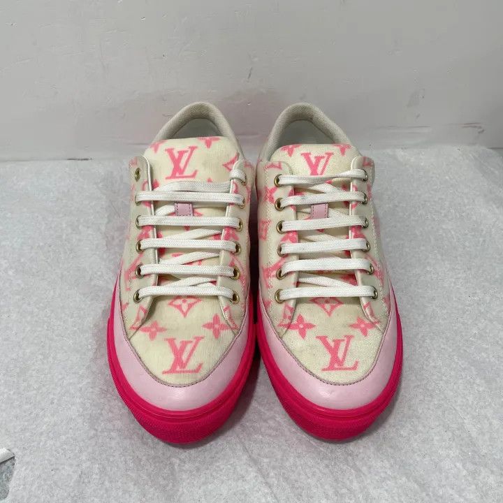 Louis Vuitton Louis Vuitton Stellar Sneakers in Pink and White 0079 Size US 8 / IT 38 - 2 Thumbnail