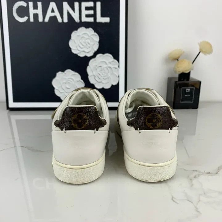 Louis Vuitton Louis Vuitton Frontrow White Leather Sneakers 0079 Size US 7 / IT 37 - 3 Thumbnail