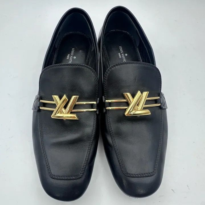 Louis Vuitton Louis Vuitton Black Leather Flat Slip-On Shoes 0079 Size US 6 / IT 36 - 4 Thumbnail