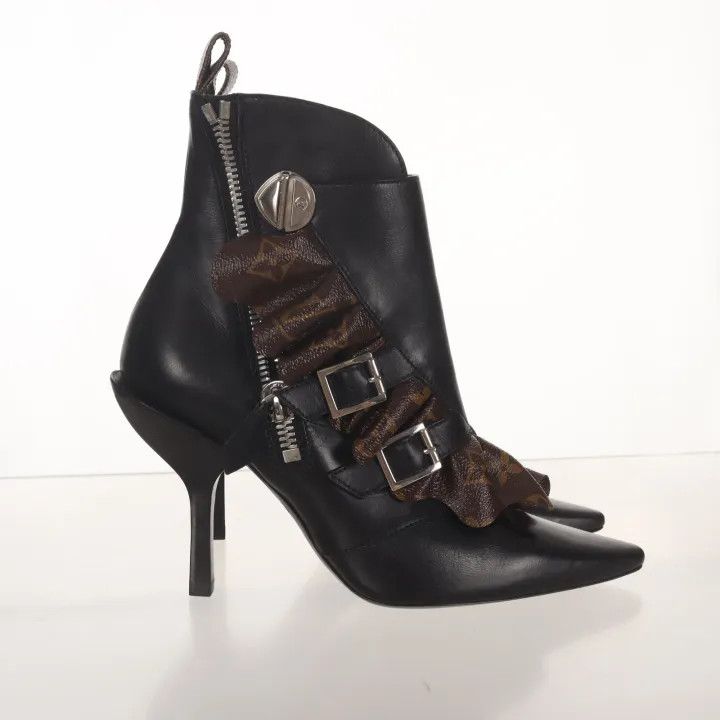 Louis Vuitton Louis Vuitton Janet Black Brown Ankle Boots 0079 Size US 6 / IT 36 - 6 Thumbnail