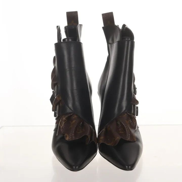 Louis Vuitton Louis Vuitton Janet Black Brown Ankle Boots 0079 Size US 6 / IT 36 - 2 Thumbnail