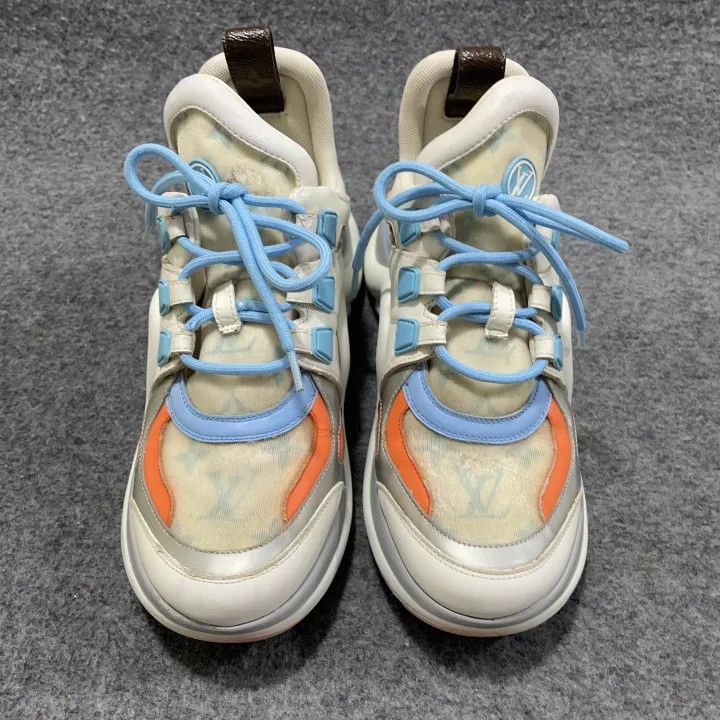 Louis Vuitton Louis Vuitton Archlight Blue and White Sneakers 0079 Size US 6 / IT 36 - 2 Thumbnail