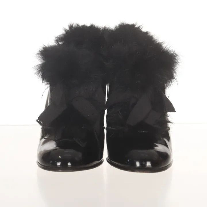 Louis Vuitton Louis Vuitton Black Fur Detail High Heels 0079 Size US 4 / IT 34 - 2 Thumbnail