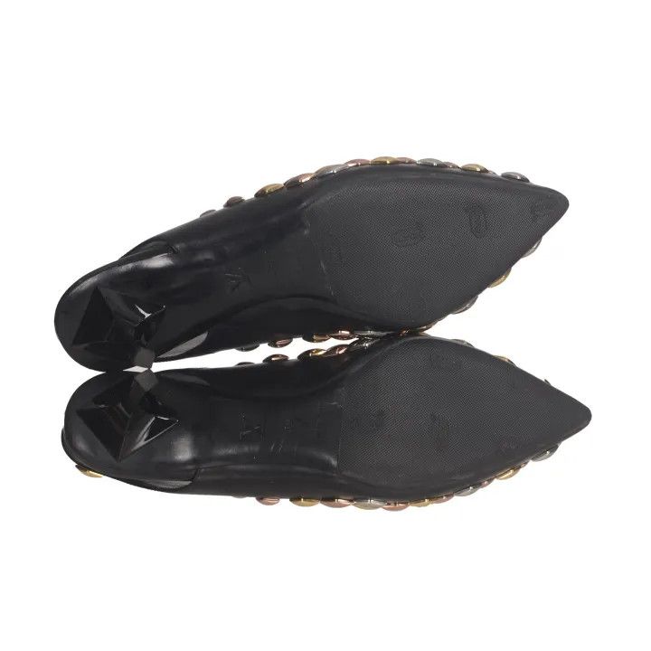 Louis Vuitton Louis Vuitton Black Pointed Toe Heels with Diamond Design 0079 Size US 8 / IT 38 - 5 Thumbnail