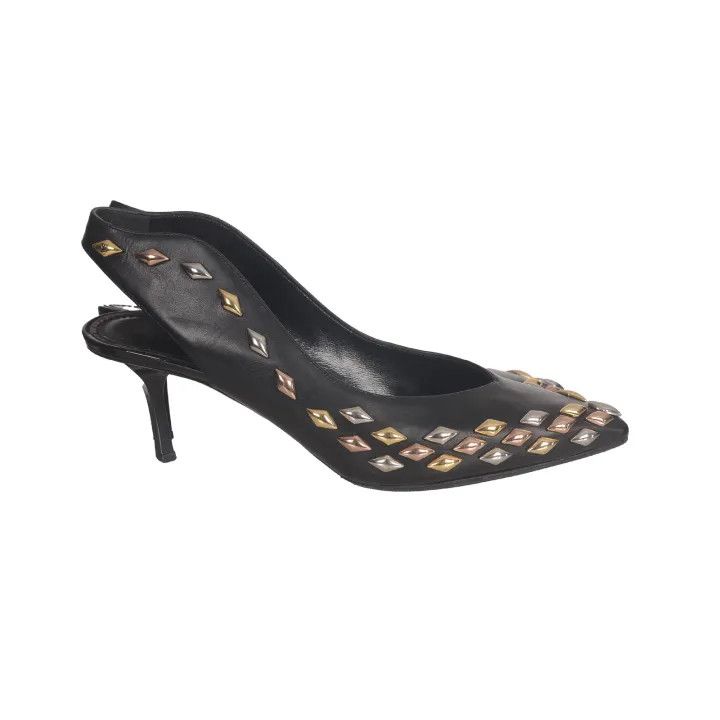 Louis Vuitton Louis Vuitton Black Pointed Toe Heels with Diamond Design 0079 Size US 8 / IT 38 - 3 Thumbnail