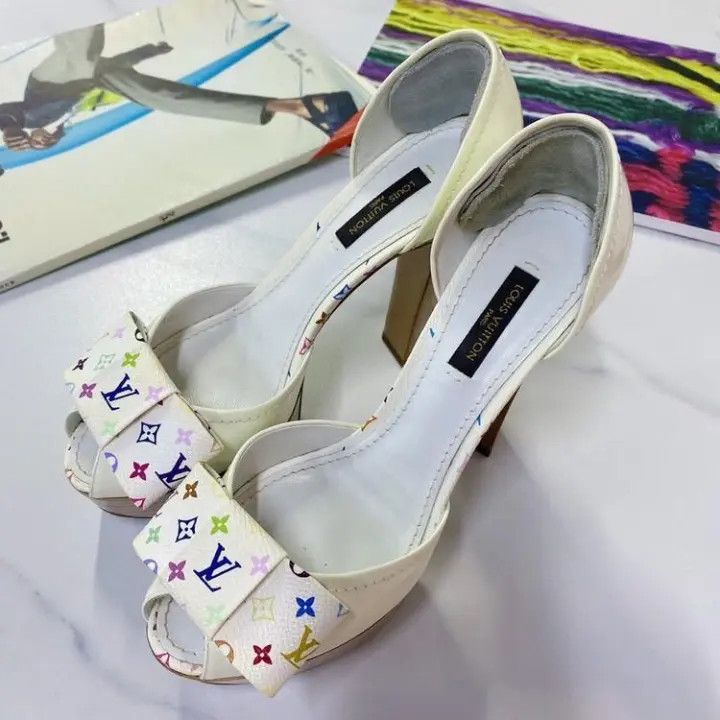Louis Vuitton Louis Vuitton Colorful High Heeled Sandals for Women 0079 Size US 6 / IT 36 - 2 Thumbnail