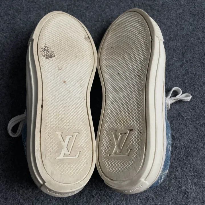 Louis Vuitton Louis Vuitton Denim Blue Fashion Sneakers for Women 0079 Size US 6 / IT 36 - 4 Thumbnail