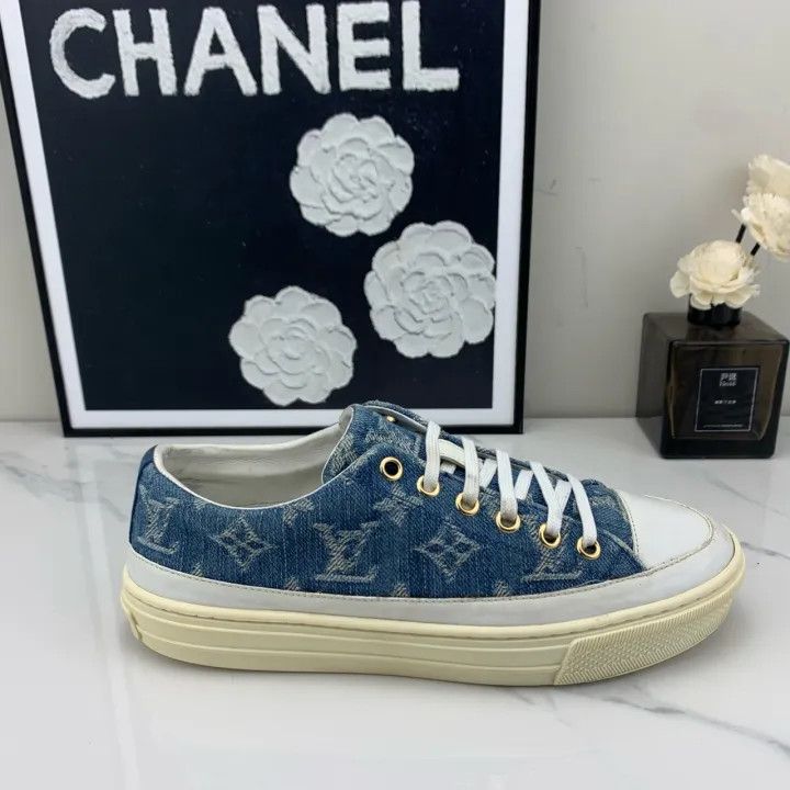 Louis Vuitton Louis Vuitton Stylish Denim Low-top Sneakers 0079 Size US 5 / IT 35 - 6 Thumbnail