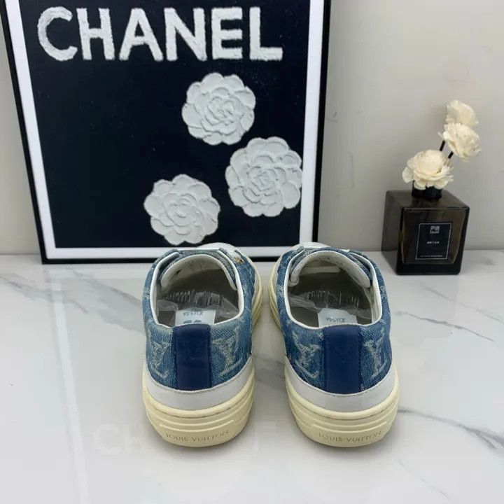 Louis Vuitton Louis Vuitton Stylish Denim Low-top Sneakers 0079 Size US 5 / IT 35 - 3 Thumbnail