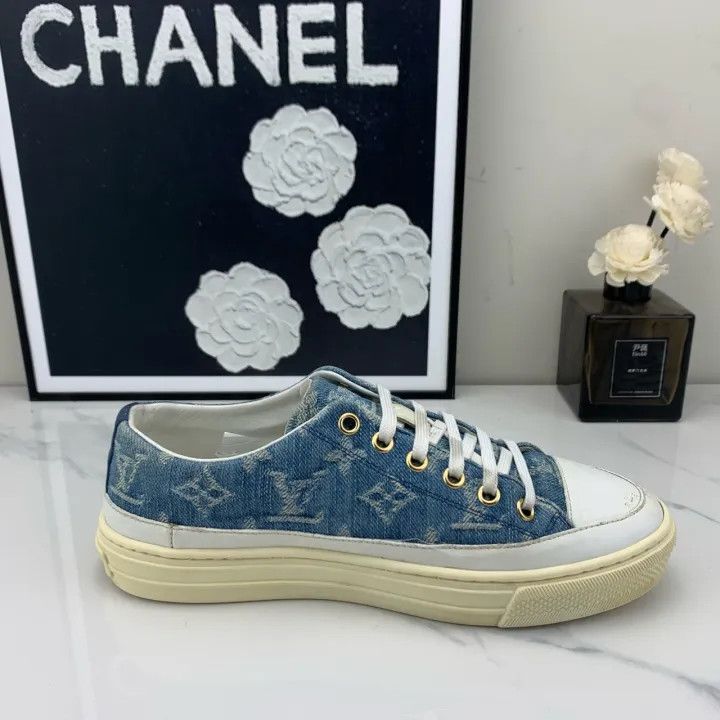 Louis Vuitton Louis Vuitton Stylish Denim Low-top Sneakers 0079 Size US 5 / IT 35 - 9 Thumbnail