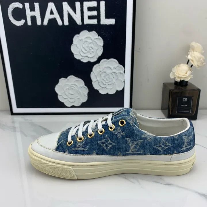 Louis Vuitton Louis Vuitton Stylish Denim Low-top Sneakers 0079 Size US 5 / IT 35 - 7 Thumbnail