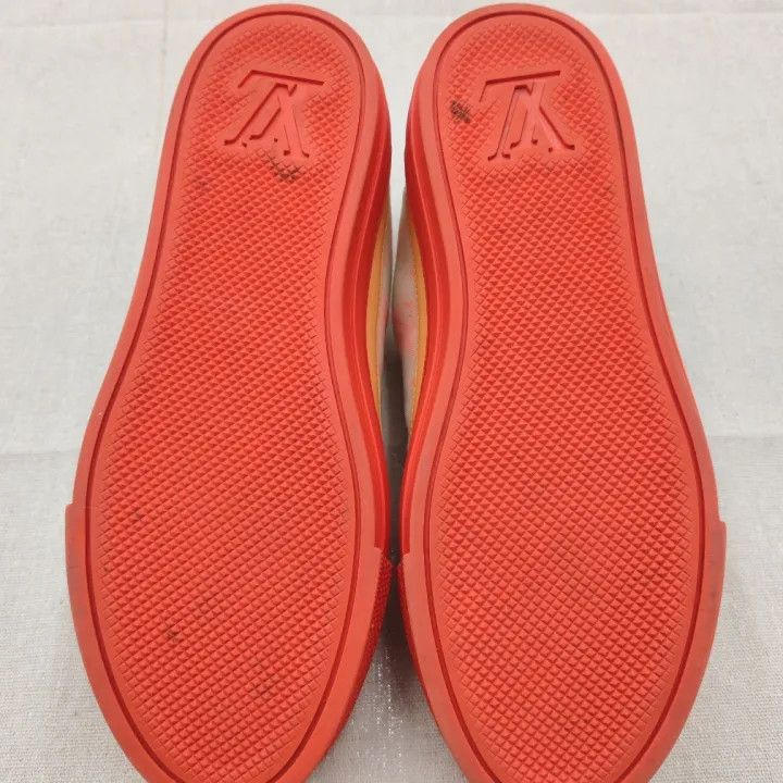 Louis Vuitton Louis Vuitton Stylish Low-Top Sneakers in White and Orange 0079 Size US 6 / IT 36 - 4 Thumbnail