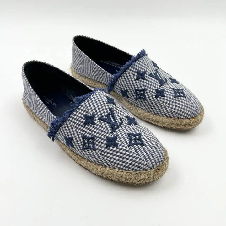 Louis Vuitton Louis Vuitton Blue Canvas Slip-On Fisherman Shoes 0079 Size US 6 / IT 36 - 6 Thumbnail