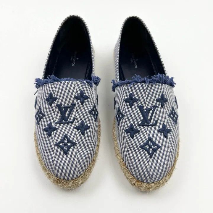 Louis Vuitton Louis Vuitton Blue Canvas Slip-On Fisherman Shoes 0079 Size US 6 / IT 36 - 2 Thumbnail