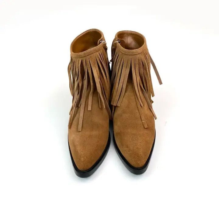 Louis Vuitton Louis Vuitton Fringe-Ankle Booties in Brown 0079 Size US 7 / IT 37 - 2 Thumbnail