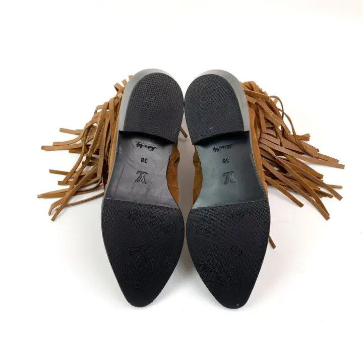 Louis Vuitton Louis Vuitton Fringe-Ankle Booties in Brown 0079 Size US 7 / IT 37 - 6 Thumbnail