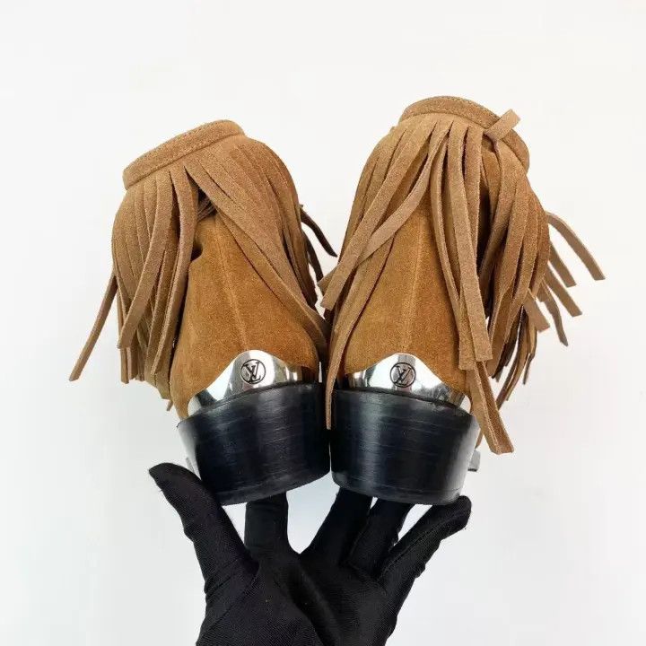 Louis Vuitton Louis Vuitton Fringe-Ankle Booties in Brown 0079 Size US 7 / IT 37 - 5 Thumbnail