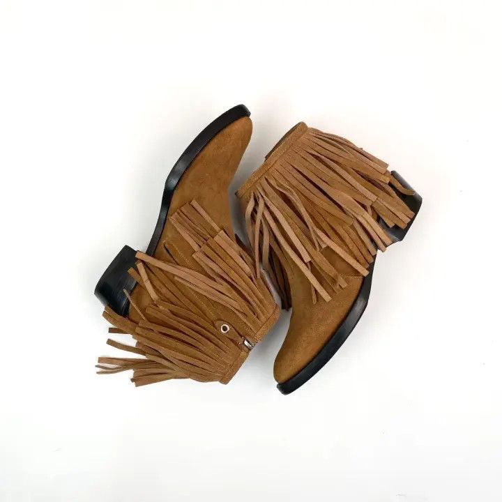 Louis Vuitton Louis Vuitton Fringe-Ankle Booties in Brown 0079 Size US 7 / IT 37 - 4 Thumbnail