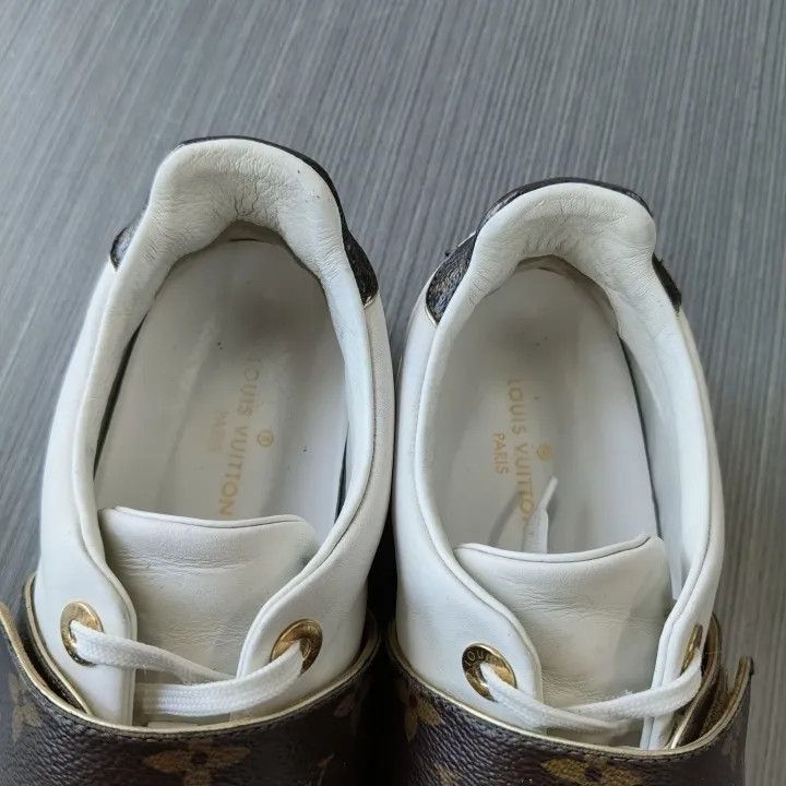 Louis Vuitton Louis Vuitton White and Brown Frontrow Sneakers 0079 Size US 6 / IT 36 - 12 Thumbnail