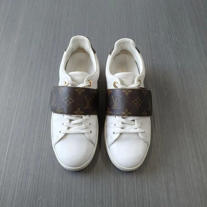 Louis Vuitton Louis Vuitton White and Brown Frontrow Sneakers 0079 Size US 6 / IT 36 - 2 Thumbnail