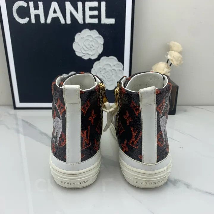 Louis Vuitton Louis Vuitton Stellar High-Top Sneakers in Brown 0079 Size US 6 / IT 36 - 3 Thumbnail