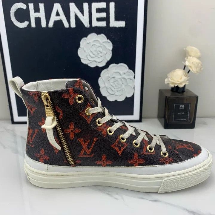 Louis Vuitton Louis Vuitton Stellar High-Top Sneakers in Brown 0079 Size US 6 / IT 36 - 9 Thumbnail