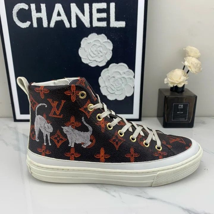 Louis Vuitton Louis Vuitton Stellar High-Top Sneakers in Brown 0079 Size US 6 / IT 36 - 6 Thumbnail