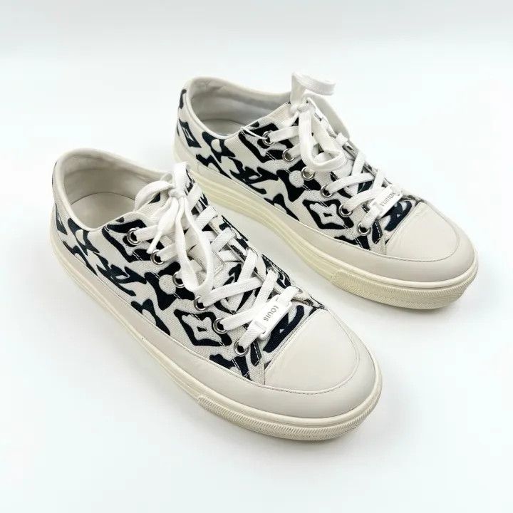 Louis Vuitton Stellar Black and White Casual Sneakers 0079 Low Top Sneakers