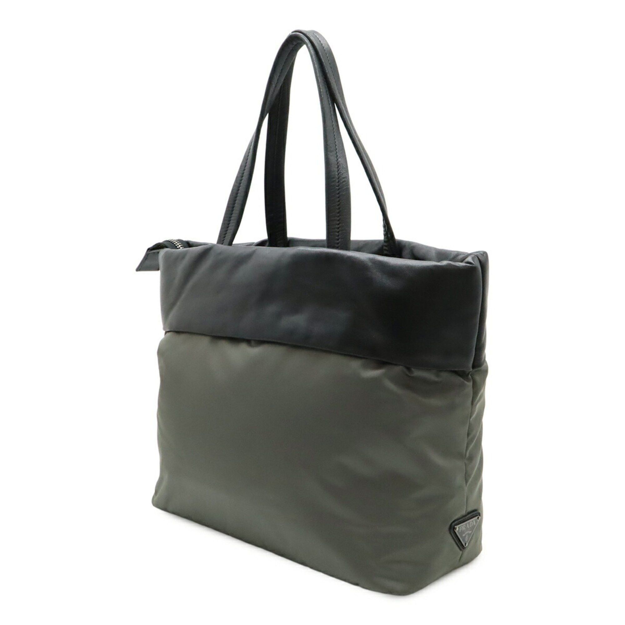 Prada Prada Tote Bag Shoulder Nylon Nappa Leather Bicolor NERO Black Grey Purchased at Duty Free Shop 1BG047 Size ONE SIZE - 3 Thumbnail